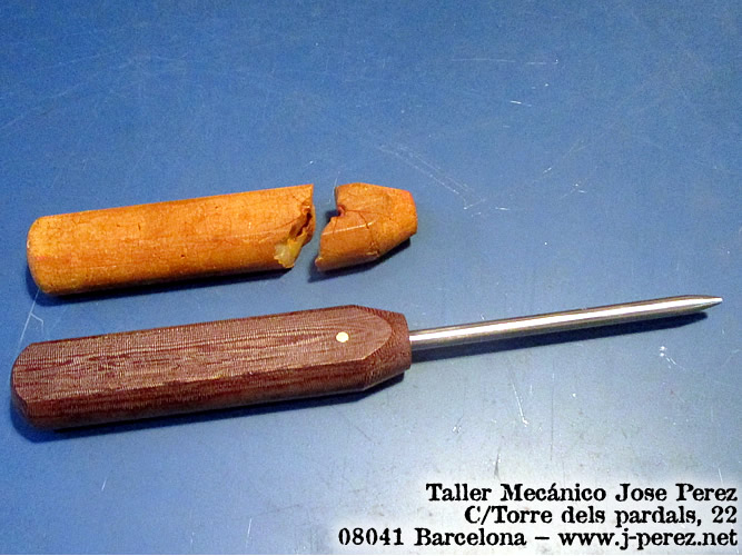 Reparacion de un mango de punzon para uso medico ortopedico esterilizable